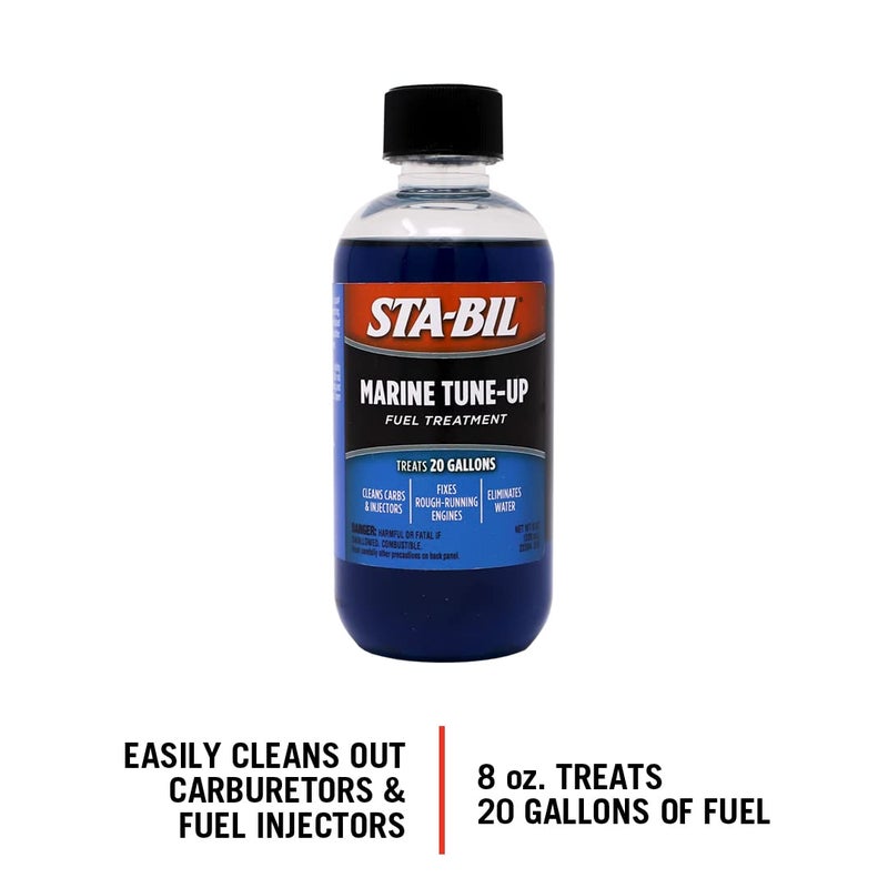 STA-BIL Marine Tune-Up Fuel Treatment â€“ Cleans Carburetors and Injectors â€“ Fixes Rough Running Engines â€“ Eliminates Water â€“ Treats up to 20 Gallons â€“ 8 oz. (22313), Blue, 8oz - Image 2